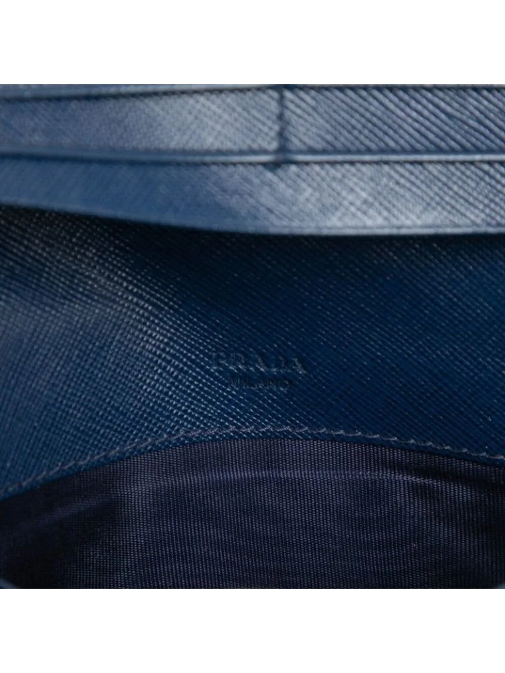 Prada Bifold Wallet Blue Saffiano Leather